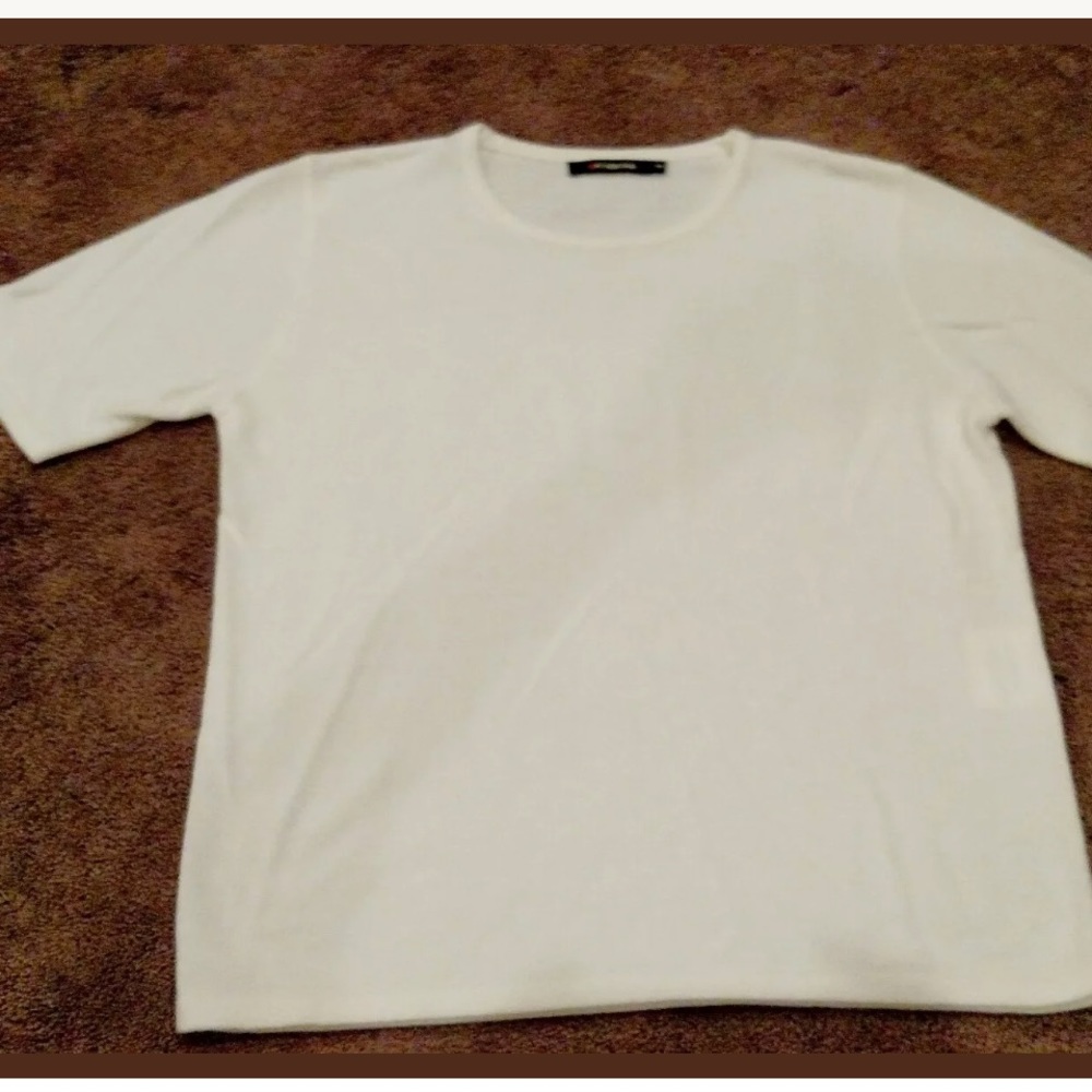 Fabiani Sweater Size 40 (10) Ivory Short Sleeve